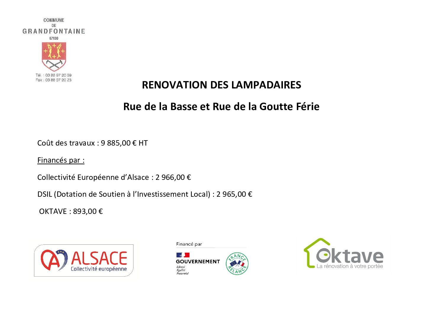 RENOVATION DES LAMPADAIRES