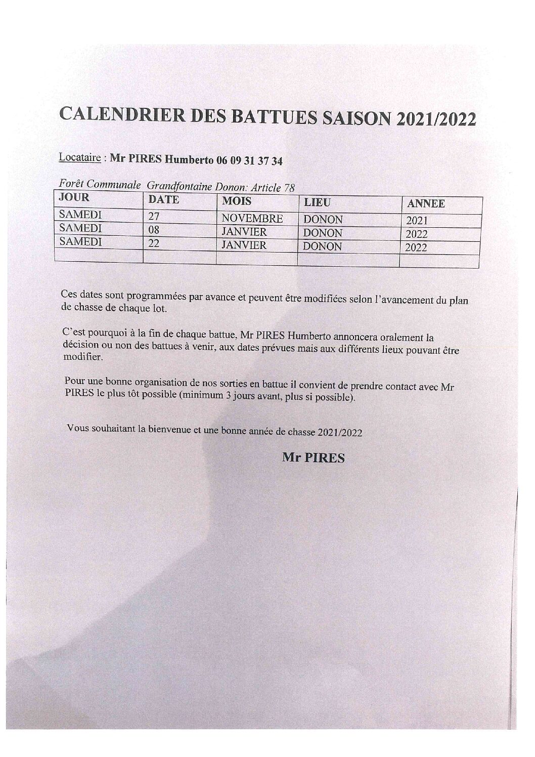 Battues de chasse FC Donon