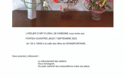 ATELIER D’ART FLORAL – PORTES OUVERTES LE 7 SEPTEMBRE 2023