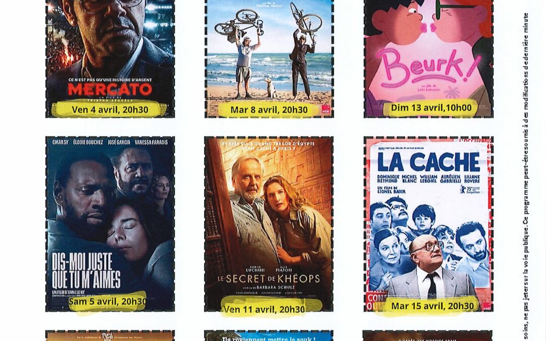 CINEMA LE ROYAL A ROTHAU – PROGRAMME AVRIL 2025