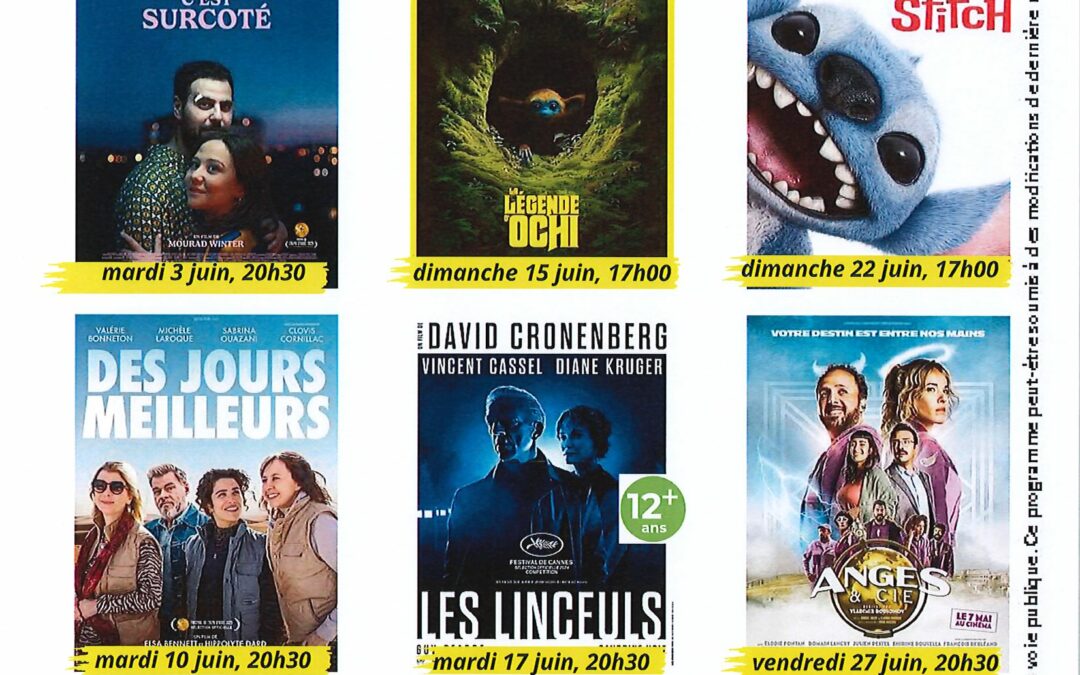 CINEMA LE ROYAL A ROTHAU – PROGRAMME JUIN 2025