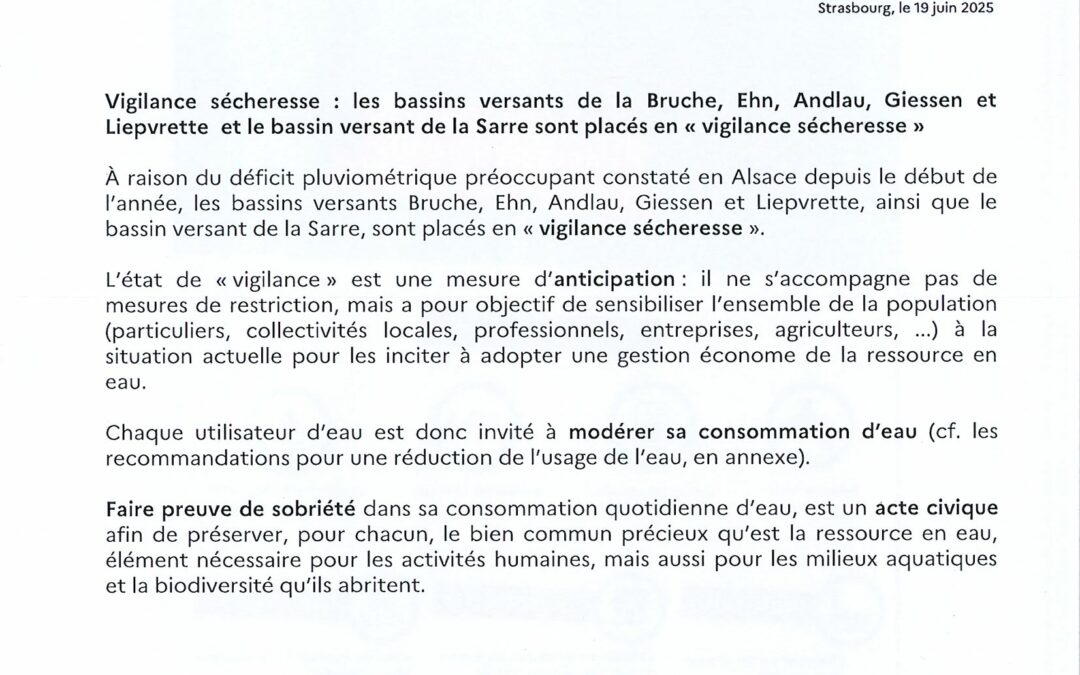 VIGILANCE SÉCHERESSE