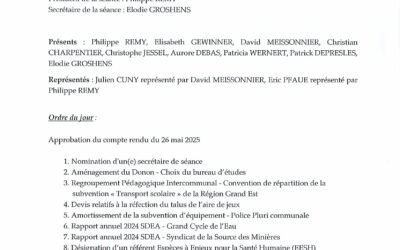 Liste des délibérations du 22 octobre 2025