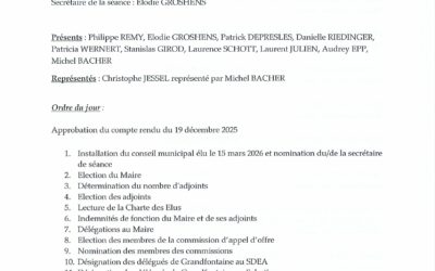 Liste des délibérations du 21 mars 2026