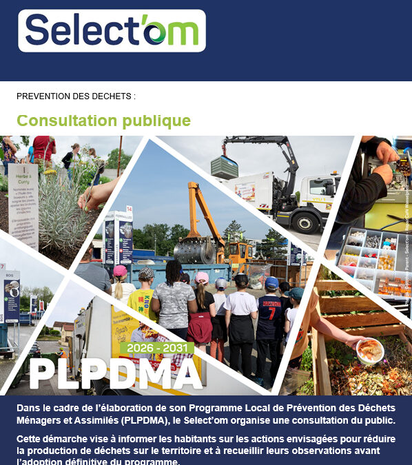 SELECT’OM – CONSULTATION DU PUBLIC – RÉDUCTION DES DECHETS