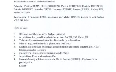 Liste des délibérations du 5 juin 2026