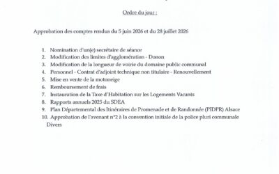 CONSEIL MUNICIPAL DU 25/09/2026