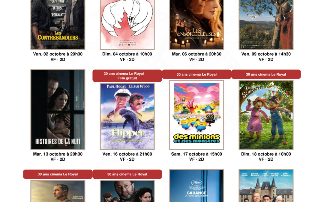 CINEMA LE ROYAL A ROTHAU – PROGRAMME D&rsquo;OCTOBRE
