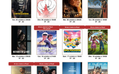 CINEMA LE ROYAL A ROTHAU – PROGRAMME D’OCTOBRE