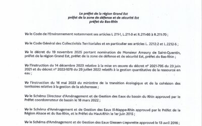 Arrêté préfectoral portant restriction ou interdiction temporaire de certains usages de l’eau