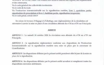 ⚠️ INFORMATION TRAVAUX – CIRCULATION ALTERNEE