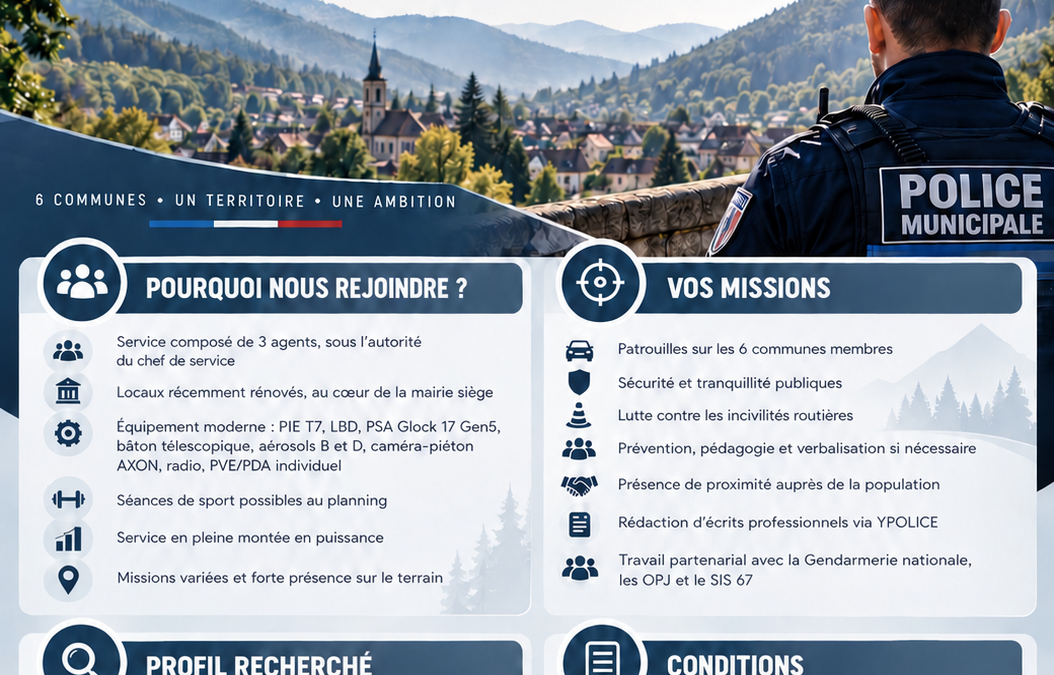 POLICE PLURICOMMUNALE DE LA BROQUE – RECRUTEMENT
